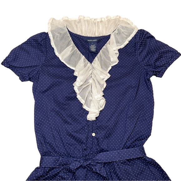 RALPH LAUREN Vintage Polk-Dot Dressy Romper Shorts size 12 Girls✨ - Picture 6 of 12